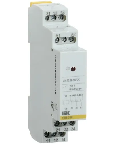 Реле промежуточное модульное OIR 3 контакта 16А 230В AC (OIR-316-AC230V). Реле промежуточное модульное. IEK в Абакане