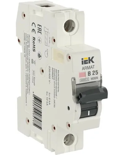 M06N 1P B 25А 6кА ARMAT (AR-M06N-1-B025). Автоматический выключатель. IEK в Абакане