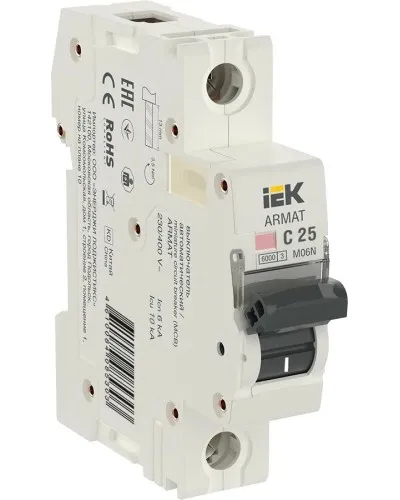 M06N 1P C 25А 6кА ARMAT (AR-M06N-1-C025). Автоматический выключатель. IEK в Абакане