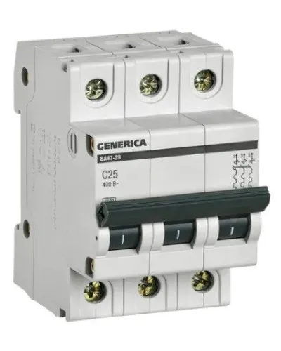 GENERICA ВА47-29 3P C 25А 4,5кА (MVA25-3-025-C). Автоматический выключатель. IEK в Абакане