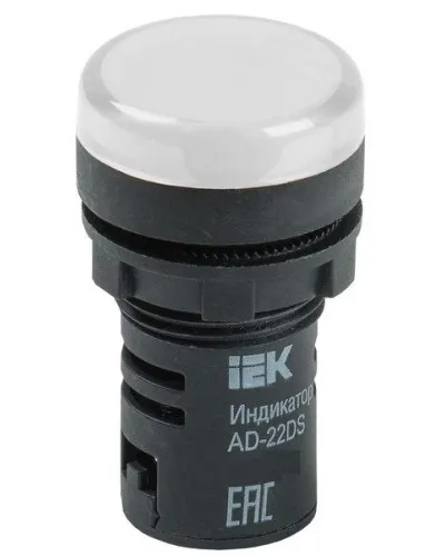 Лампа AD22DS (LED) матрица D22 мм 24В AC/DC белый (BLS10-ADDS-024-K01). Светосигнальный индикатор. IEK в Абакане