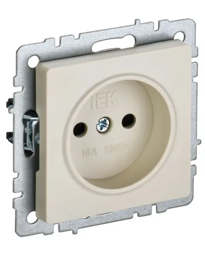 Розетка без з/к РСш10-2-БрКр бежевый BRITE (BR-R13-10-K10). Розетка без заземления с защитными шторками. IEK в Абакане