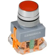 Кнопка D7-11BN d=22мм красная GENERICA (BBT50-11BN-3-22-K04-G). Кнопка управления. IEK