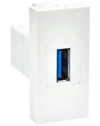 Розетка USB A 3.0 PRIMER РКЮ-10-00-П белый IEK (PR-KK40D-RU-0-1-A3-K01). Розетка USB. IEK в Абакане
