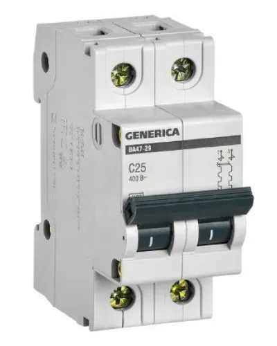 GENERICA ВА47-29 2P C 25А 4,5кА (MVA25-2-025-C). Автоматический выключатель. IEK в Абакане
