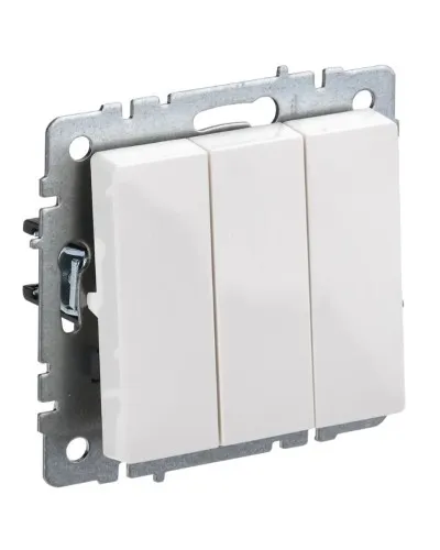 Выключатель 3-клавишный ВС10-3-0-БрБ белый BRITE (BR-V30-0-10-K01). Выключатель. IEK в Абакане
