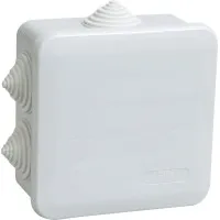 Коробка распаячная КМ41255 100х100х50 открытой проводки IP44 6 гермовводов серая (UKOZ11-100-100-050-K41-44). Коробка распаячная безгалогенная (HF) с защелкивающейся крышкой. IEK