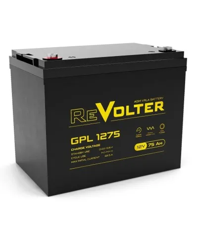 Revolter GPL 1275. Аккумулятор автомобильный герметичный свинцово-кислотный. Revolter в Абакане