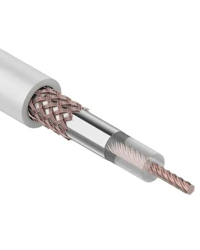 RG-58 A/U, 50 Ом, Cu/Al/Cu, 64%, 100 м, белый (01-2001). Кабель коаксиальный радиочастотный. Rexant в Абакане