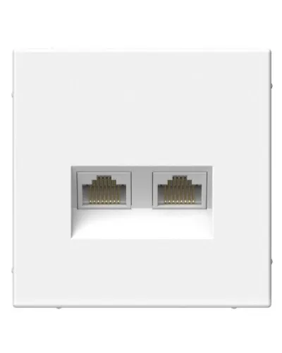 ArtGallery розетка двойная RJ45, кат. 6Е, скрытой установки, механизм, белый (GAL000188). Розетка компьютерная. Systeme Electric в Абакане