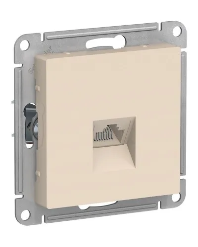 AtlasDesign розетка RJ45, кат. 5Е, 1-местная, скрытой установки, механизм, бежевый (ATN000283). Розетка компьютерная. Systeme Electric в Абакане