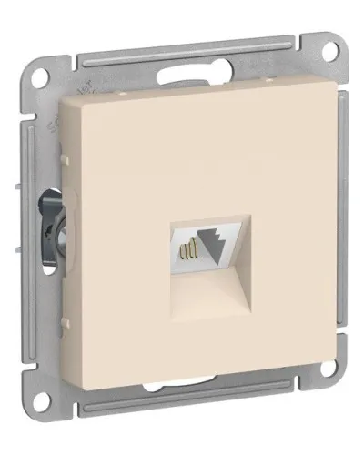 AtlasDesign розетка RJ11 1-местная, скрытой установки, механизм, бежевый (ATN000281). Розетка телефонная. Systeme Electric в Абакане