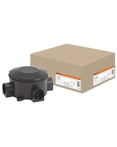 Распаячная коробка ОП D80х35мм, IP42, 3-х рожковая, черная TDM (SQ1401-4044). Распаячная коробка ОП. TDM ЕLECTRIC в Абакане