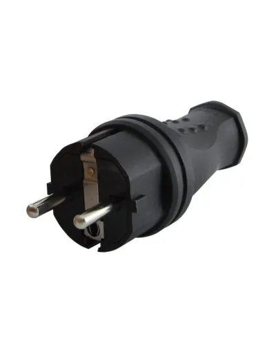 Вилка прямая 2Р+РЕ 16А 250В IP44 (SQ0612-0031). Вилка прямая каучук. TDM ЕLECTRIC в Абакане