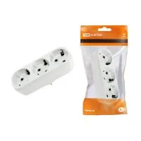 Блок на 3 гнезда 2П+З плоский 16А 250B TDM (SQ1806-0033). Розетка. TDM ЕLECTRIC