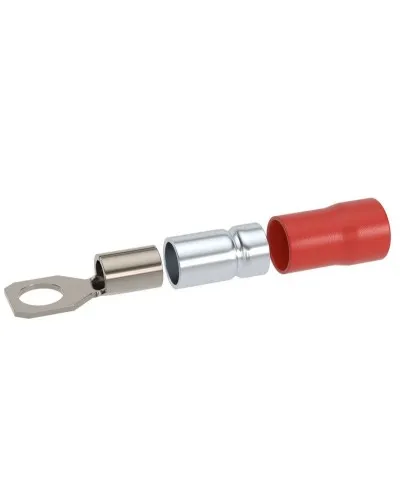 Наконечник НКИ 0,25-1,5 М5 (D5,3мм) с отверстием под винт (100 шт) (2A5P-DS-PVC). Наконечник с отверстием под винт и изолированным фланцем ПВХ, двойная гильза. ДКС в Абакане