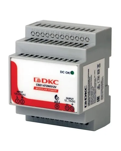 Источник питания однофазный 72Вт, 5А, 12В (XCSD1072W012VAA). Источник питания  MODULAR POWER однофазный. ДКС в Абакане