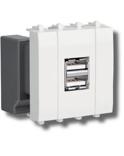 Розетка USB 2.1А Avanti 2 модуля белое облако (4400542): Розетка USB в Абакане