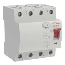 YON MAX MDL100 ВДТ, 4P, 30mA, 40A, АС (MDL100-4P2-40-AC). Автоматический выключатель дифференциальный (УЗО). ДКС