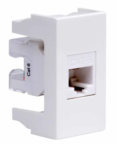 Розетка RJ-45 Viva 1 модуль кат.6A белая (45058). Розетка компьютерная экранированная с одним разъёмом. ДКС в Абакане