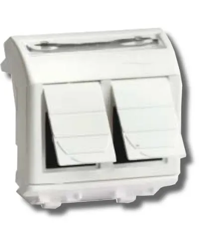 Розетка RJ-45 Brava 2 модуля белая (76459B): Розетка компьютерная с двумя разъёмами в Абакане