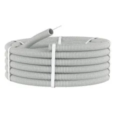 Труба HFFR тяжелая D20, серая (21120HF-GR): Труба гофрированная, с зондом, не распространяющая горение, без галогена