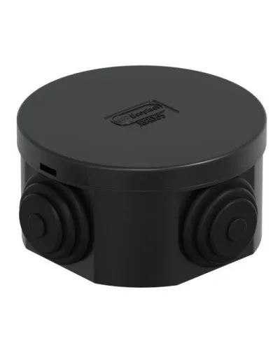Коробка JBR065 D=65х35, 4 вых., IP44, черная (44004BL-1). Коробка монтажная. Экопласт в Абакане