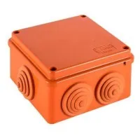 Коробка JBS100 100х100х55, 6 вых., 9P, (0,15-2,5мм²) (43417HF). Коробка монтажная, огнестойкая, без галогена. Экопласт