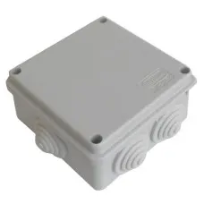 Коробка JBS100 100х100х55, 6 вых., 6P (1,5…4мм²) серая (43117HF-GR). Коробка монтажная, огнестойкая, без галогена. Экопласт