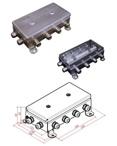 КМ-О (16к)-IP66-1224, 12 вводов, нержавейка: Коробка монтажная огнестойкая в Абакане